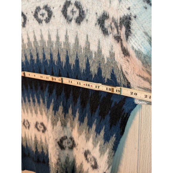 Vtg Orlon Sweater Campus Womens Medium M Blue Fair Isle Nordic Sweater - Picture 4 of 6